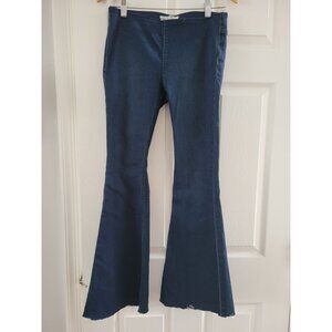 Free People Blue Jean Wide Flare size 26 Stretch low rise denim hippie